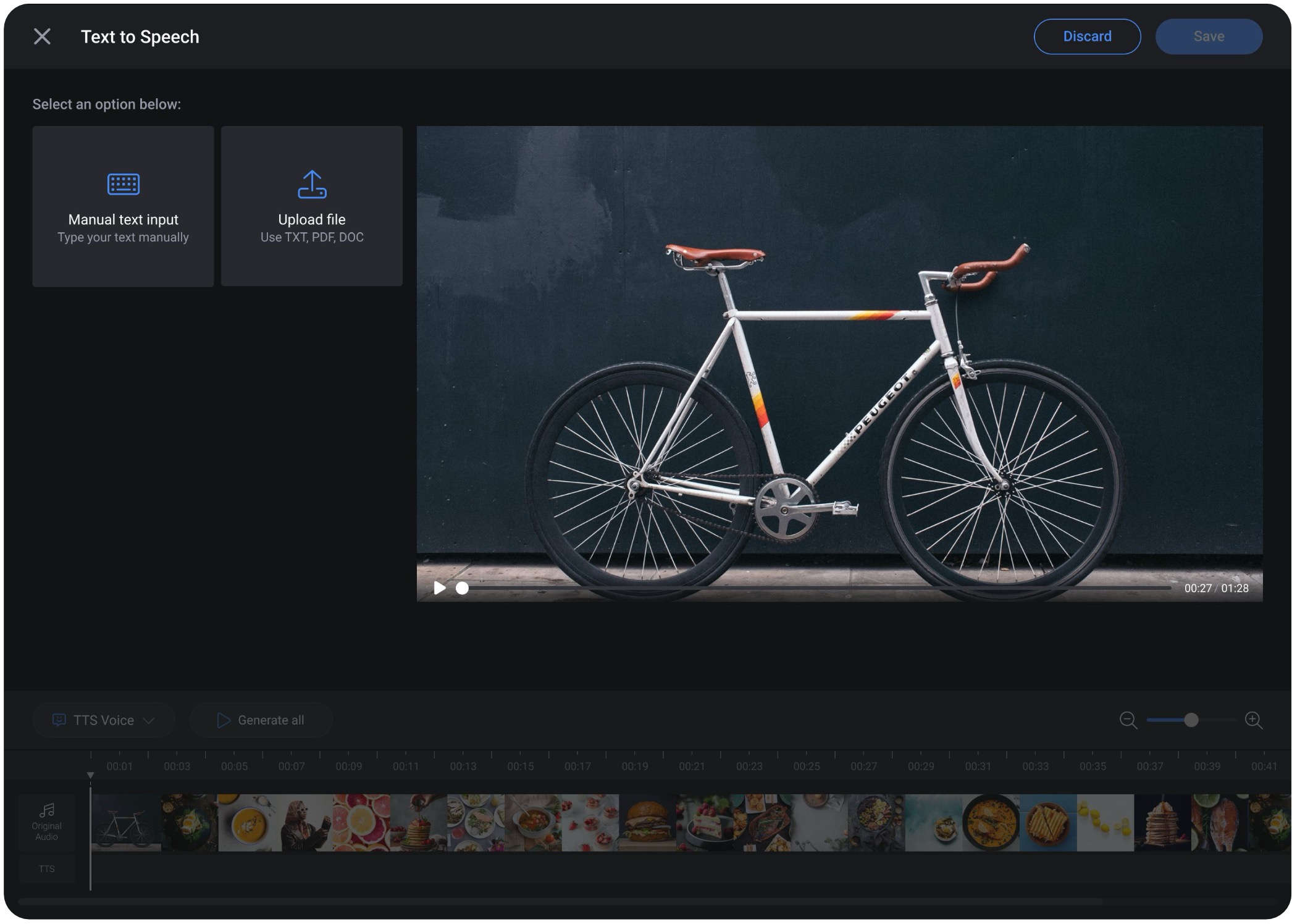 TTS workflow, voice selection