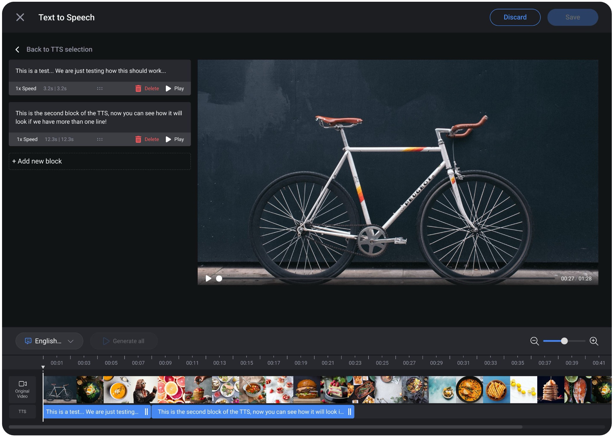 TTS workflow, pacing controls