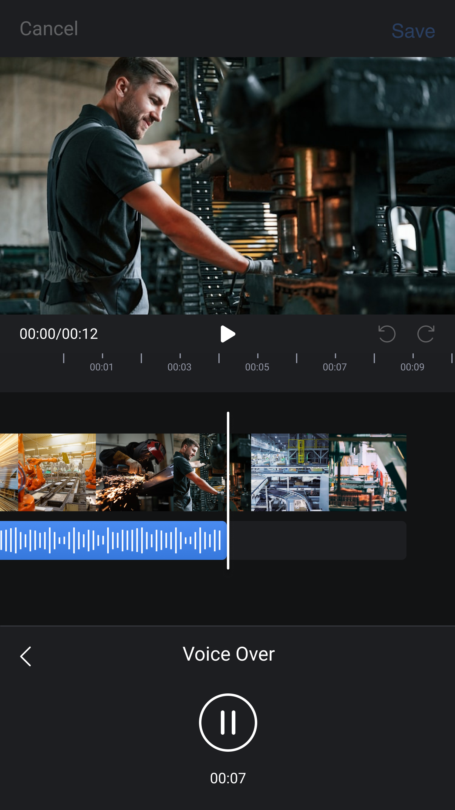 Voice over, screen 6